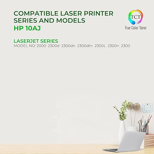 Miniatura 2 de TCT Cartucho de tóner de repuesto prémium compatible para impresoras HP 10AJ Q2610AJ, color negro, jumbo, funciona con impresoras HP Laserjet 2300,