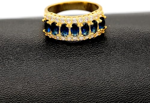 Uloveido Beautiful Women's 7 Stones Wedding Band Oval Cubic Zirconia Engagement Anniversary Rings J5014