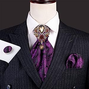 Krawatte Zijde mannen cravat stropdas handkank manchetknopen set strass broche Britse stijl formele heren bruiloft Mann (Color : Q, Size : One size)