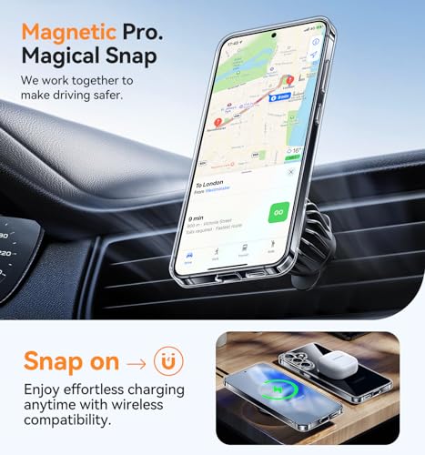 Image of CANSHN Designed for Samsung Galaxy S25 Case (2025) [Full Camera Protection] [Compatible with Magsafe], Crystal Clear