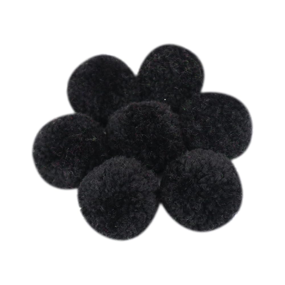 Hugede Black 20 Pcs 5Cm Yarn Pom Poms Large Craft Pom Balls Christmas Fluffy Pom Pom Balls Fuzzy Pom Pom Puff Balls For Diy Arts Projects