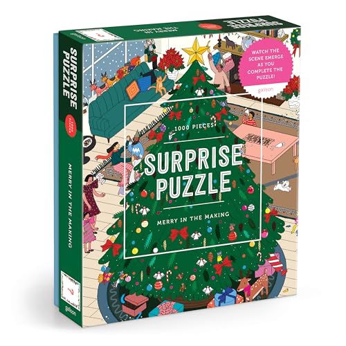Galison - Merry in the Making Rompecabezas de 1000 Piezas para Adultos | Ilustración de Hye Jin Chung, Navidad, Festivo, Estacional, Retador, Papel Reciclado, Sin Polvo, Tamaño Terminado 27" x 20" miniatura 1