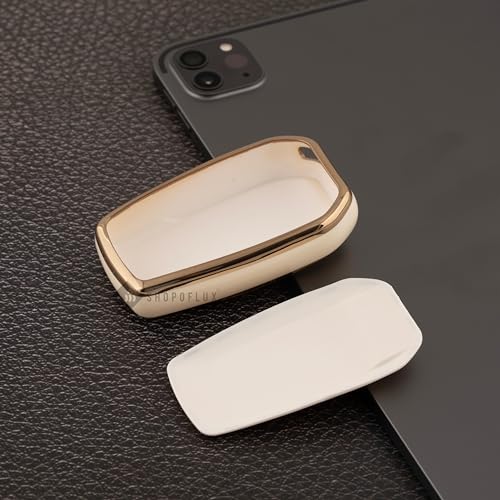 Image of SHOPOFLUX TPU Key Cover Compatible with Toyota Fortuner | Fortuner Legender | Innova Hycross | Invicto 3 Button Smart Key (White)