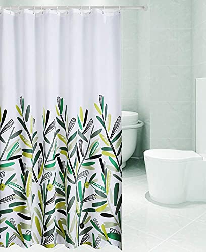 Rideau de douche long en polyester imperméable style naturel avec crochets - 7