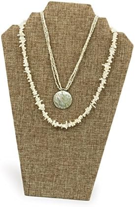 Burlap Jewelry Display Stand with with an Easel Back (Holds 2 Necklaces)