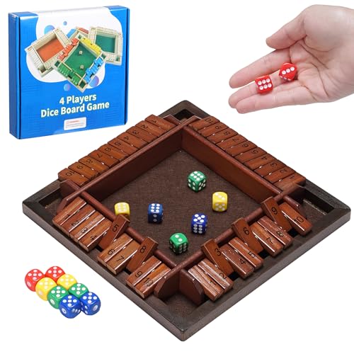 Shut The Box Juego de Mesa de Madera para 4 Jugadores miniatura 1