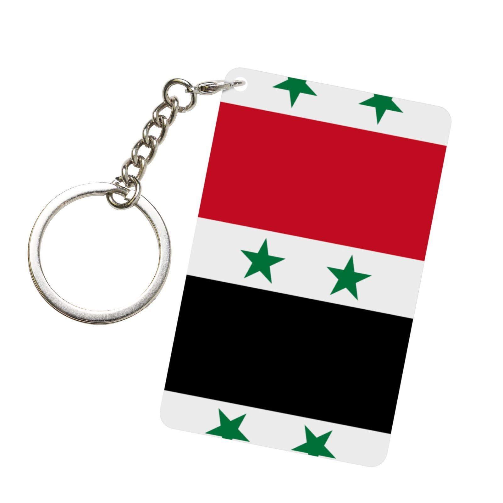 Acrylic Keychain, Rectangle, Decorative Accessory For Giving, Creative Jewelry, Gift. Flag Of The Syrian Arab Republic Pattern