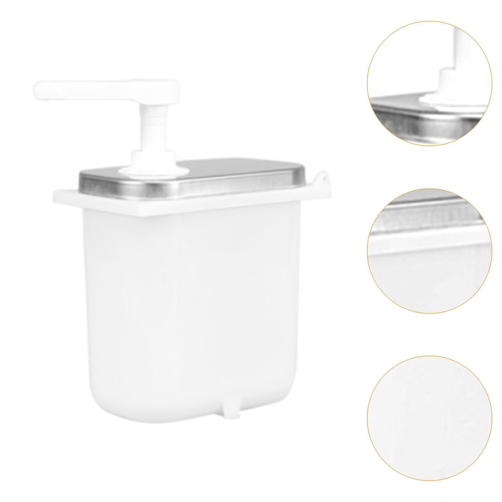 perfk Saucenspender Pumpe Ketchup Sirup Pumpe 2 l Sirup Fructose Druckflasche Sirup Flasche Gewürzpumpe für Hotel Gebrauchsbuffet, 2l Weiß