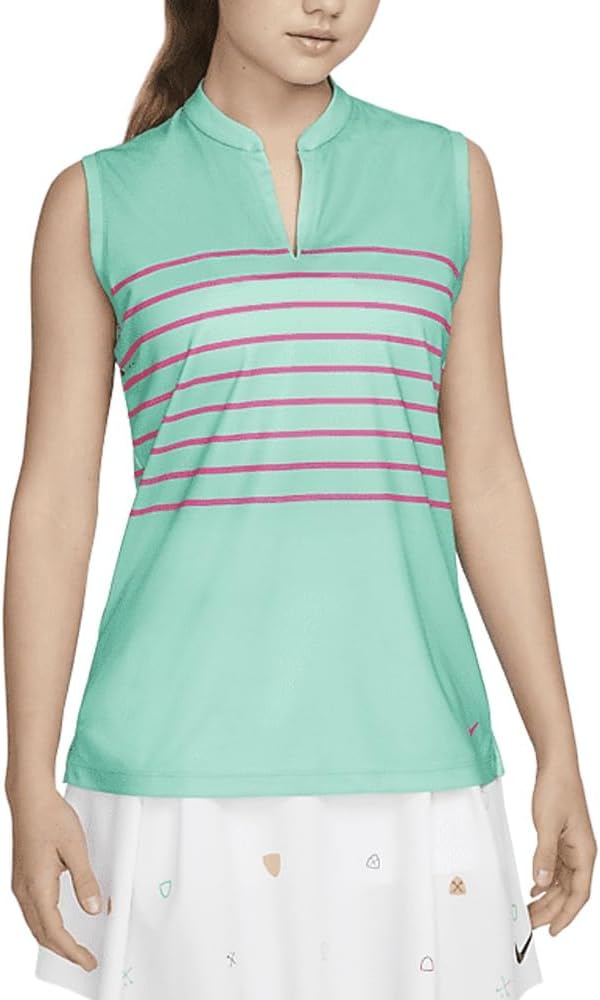 Nike Golf Women's Dri-FIT Victory Tank in Washed Teal/Pink Medium