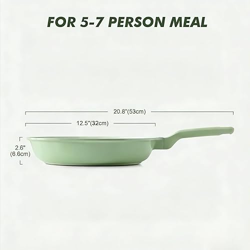 Miniatura 7 de SENSARTE - Sartén antiadherente de cerámica de 12.5 pulgadas, sartén saludable no tóxica, compatible con inducción, sartén para tortilla con mango