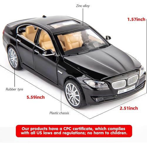 Image of DARVICE 132 BM 535i Diecast Metal Toy Car Diecast Car for Kids Light Sound Pullback Openable Door