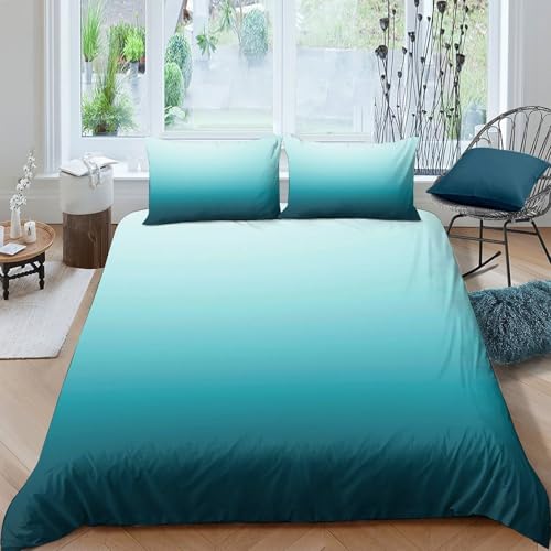 Housse de couette bleu dégradé 135x200 microfibre lit simple - 2