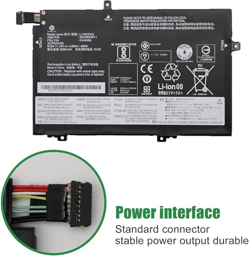 Image of WISTAR L17C3P52 01AV464 Laptop Battery for Lenovo ThinkPad L480 L490 L580 L590 L14 L15 Series L17M3P53 SB10K97611 01AV466 L17C3P52 SB10K97613 L17L3P52 SB10K97610 01AV463 01AV465