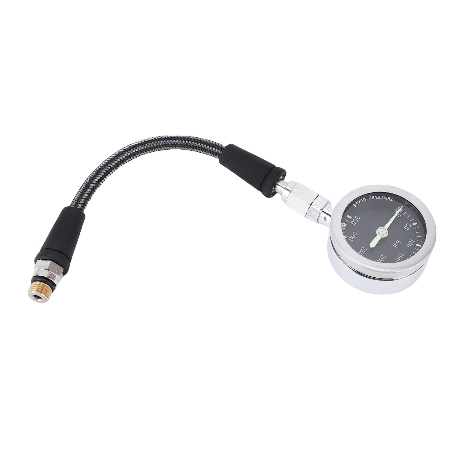 Manometro per Immersioni Subacquee, Manometro Sommergibile con Bagliore Notturno con Tubo in Fibra di Carbonio per Attrezzatura Subacquea BCD, Quadrante in Metallo