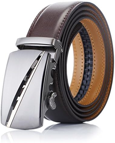 Men's belt black belt Ratchet buckle genuine leather belt 35MM width