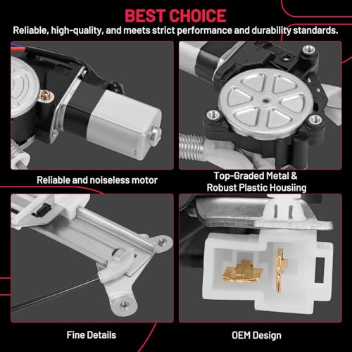 Image of BDFHYK 741-940 Power Window Regulator with Motor Front Left Compatible with Mitsubishi Montero 1992-2000