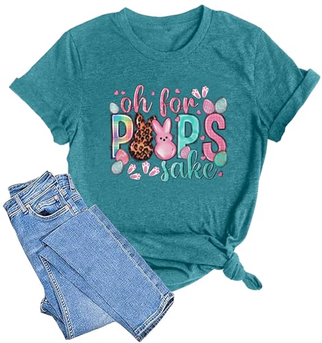 Image of LAZYCHILD Women Easter Teacher Shirts: Funny Treat All with Kindness T-Shirt Bunny Rabbit Tee Tops