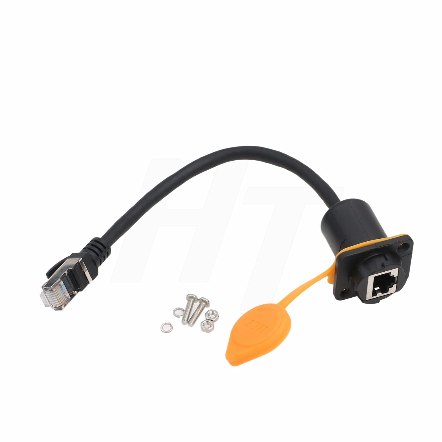 2 cables de extensión de red LAN Ethernet RJ45 para montaje en panel hembra impermeable a RJ45 macho 8p8c 15 cm