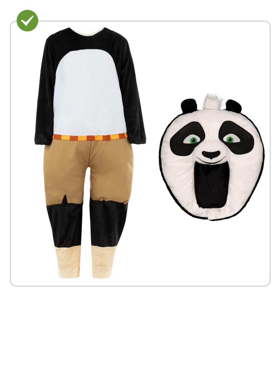 Funidelia | Disfraz de Kung Fu Panda para hombre y mujer Dibujos Animados, Películas & Series - Disfraz para adultos y divertidos accesorios para Fiestas, Carnaval y Halloween - Talla XXL - Blanco