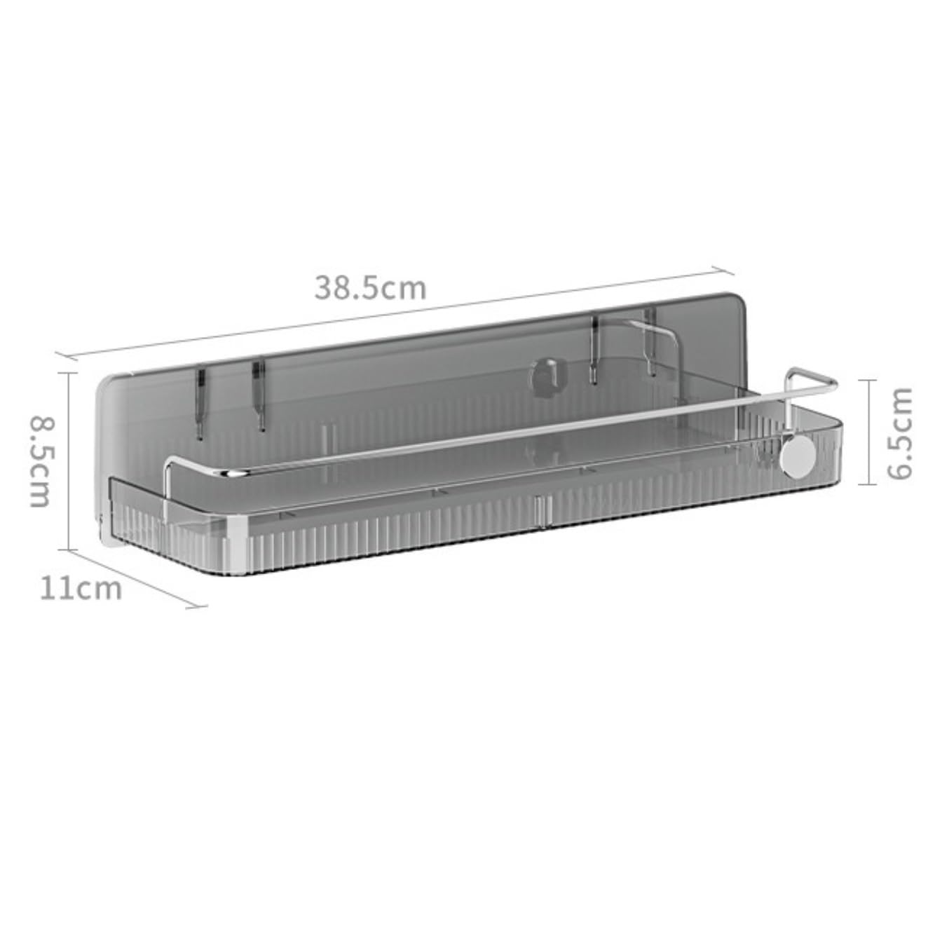 Organizer pod prysznic, PET + ABS + żelazna półka prysznicowa | Zielony organizer łazienkowy 38,5x11x8,5cm(G)