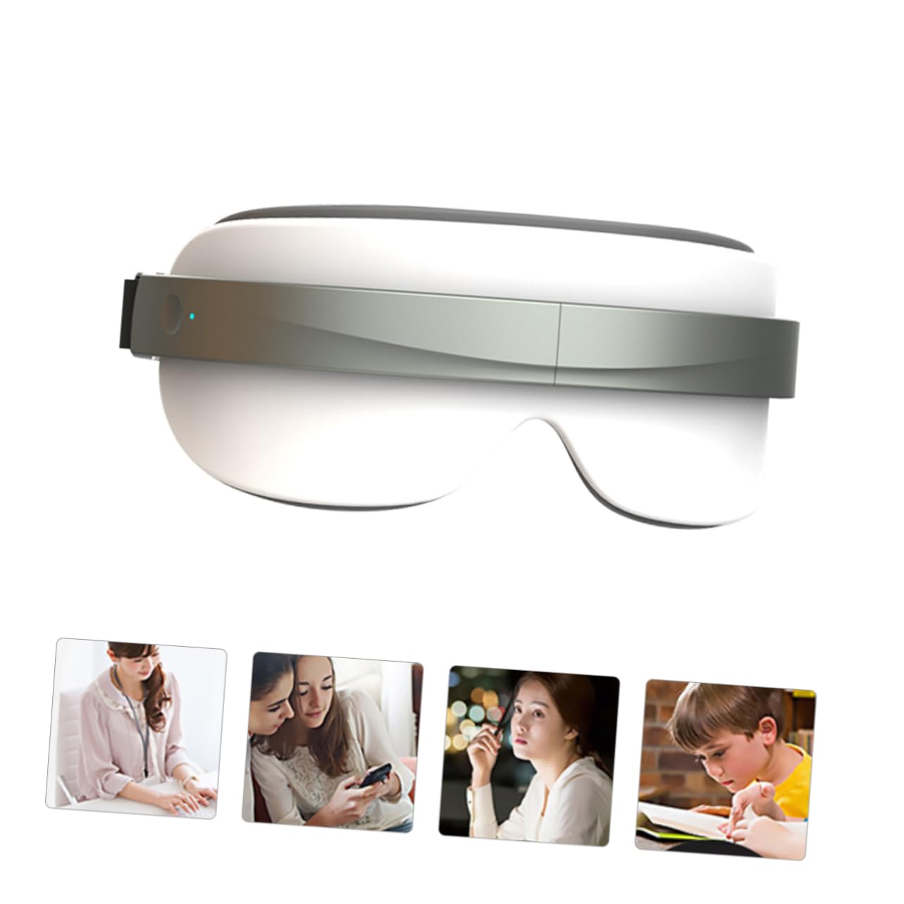 Massaggiatore Occhi Elettrico Ricaricabile Bianco Abs per Occhi | Design Ergonomico, Massaggiatore Oculare per Occhiaie, Apparecchio per Massaggio degli Occhi