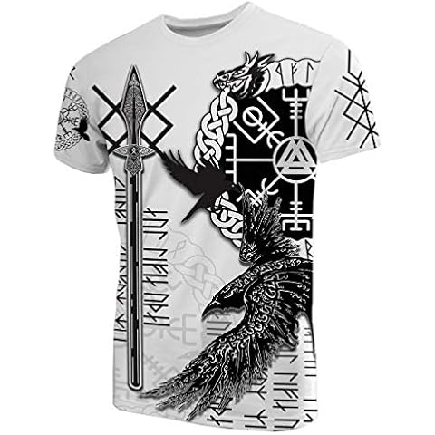 Fandao T-Shirt Top de Manga Corta de Mitología Nórdica Cover