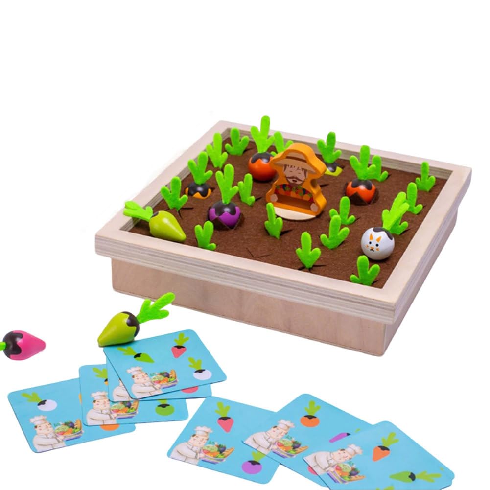 Jeu de mémoire et d'association des légumes en Bois Montessori