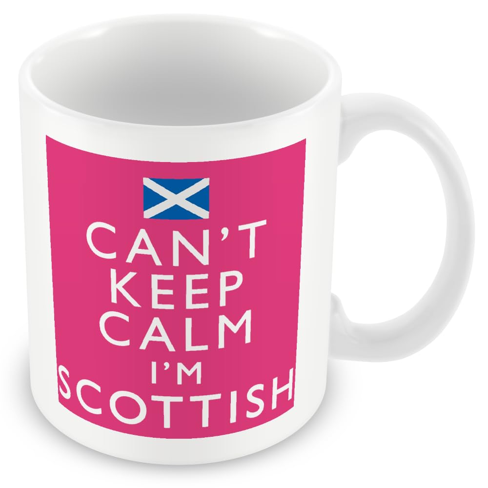 MUGGZ Keep Calm I’m Scottish Pink Mug | Funny Scottish Gift | Ceramic Coffee Tea Cup | 11oz Dishwasher Microwave Safe — image 1