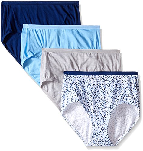 Slip femme Hanes lot de coloris bleus en coton doux et extensible