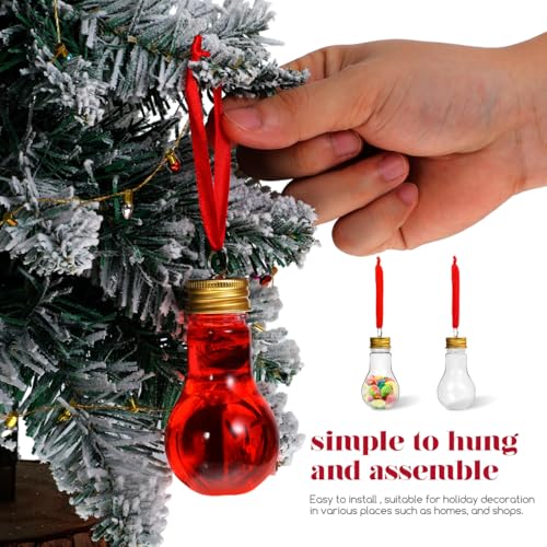 BESTOYARD 25 Stück Weihnachtskugeln zum Aufhängen, Durchsichtige, Befüllbare Schnapskugeln aus Kunststoff für Heimwerkerprojekte, Partys, Heimdekorationen, Weihnachtsbaum-hängedekorationen, 50 Ml