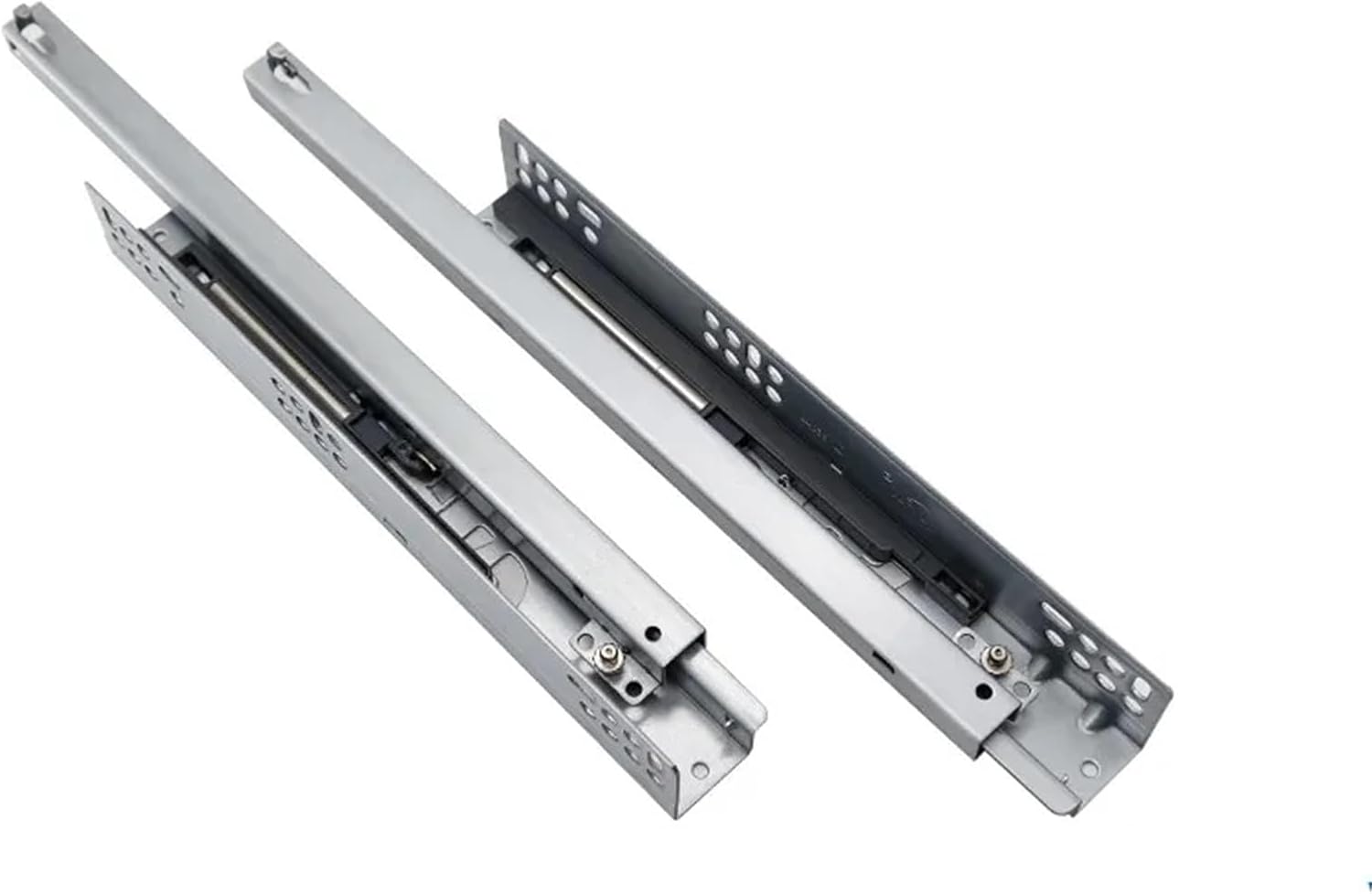 1Pair/ Lot Two-Section Bottom Drawer Track Cabinet Bottom Hidden Slideway Damping Buffer Drawer Slideway 25kg(20inches 500MM)