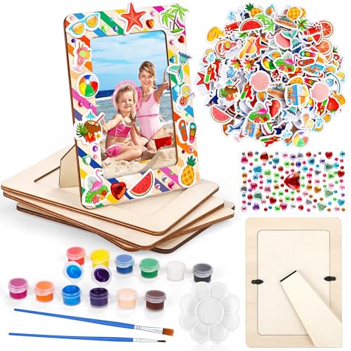 Fovths 6 Packs Summer Picture Frame Painting Craft Kit for Crafts Decorate