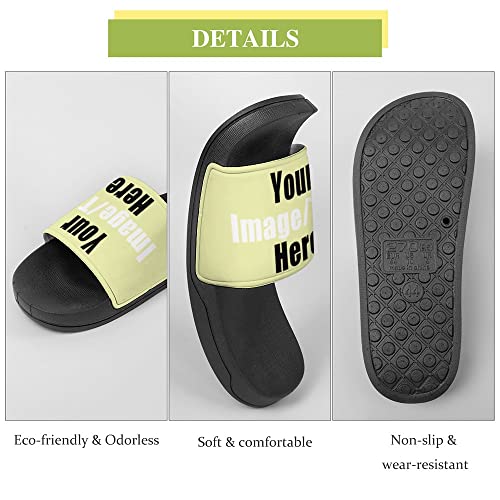 Custom Slides Sandals Personalized Add Your Name Photo Design Sandals Fashion Beach Sandals Comfort Bathroom Shower Shoes Non Slip Indoor Outdoor Water Sandals for Women Men4