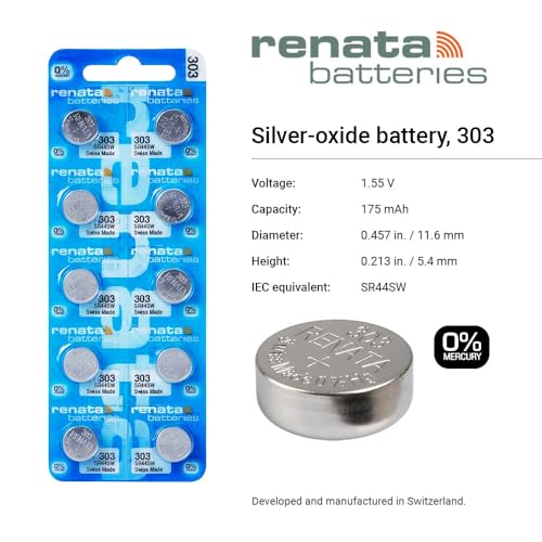 Baterías Renata 303 / SR44SW para reloj (pack 5) miniatura 2