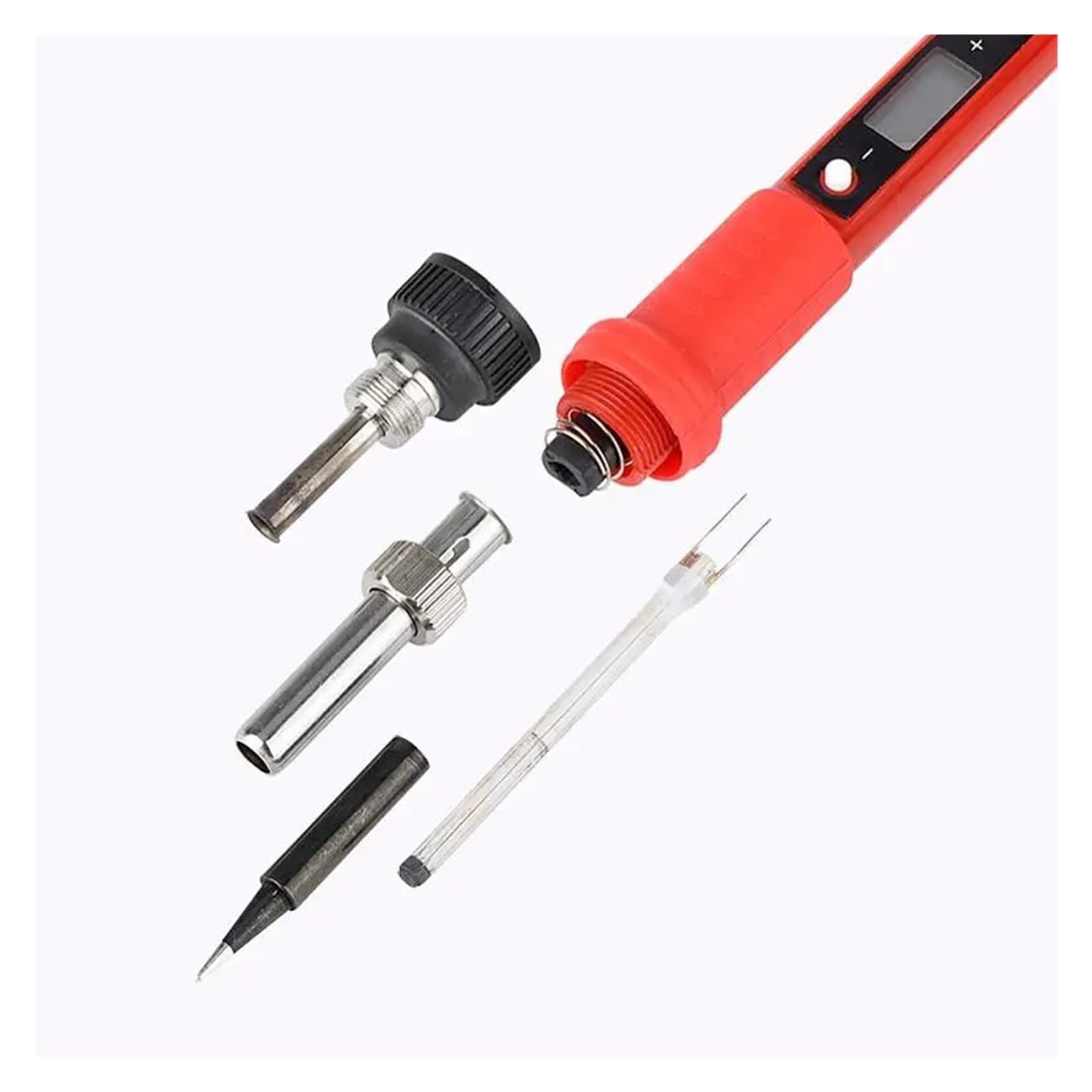 Soldador Eléctrico De 80W, Temperatura Ajustable LCD Con Puntas Y Kits Pistola For Soldar Calidad Calentamiento Preciso(Red kit-04)