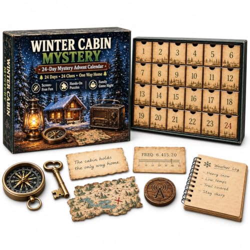 Christmas Advent Calendar Escape Room 24 Day Mystery Puzzle Game for Adults