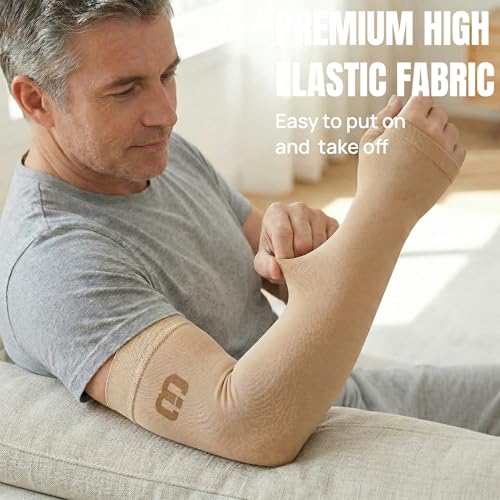 Image of MGANG 15-20mmHg Compression Arm Sleeve Gauntlet for Swelling & Recovery
