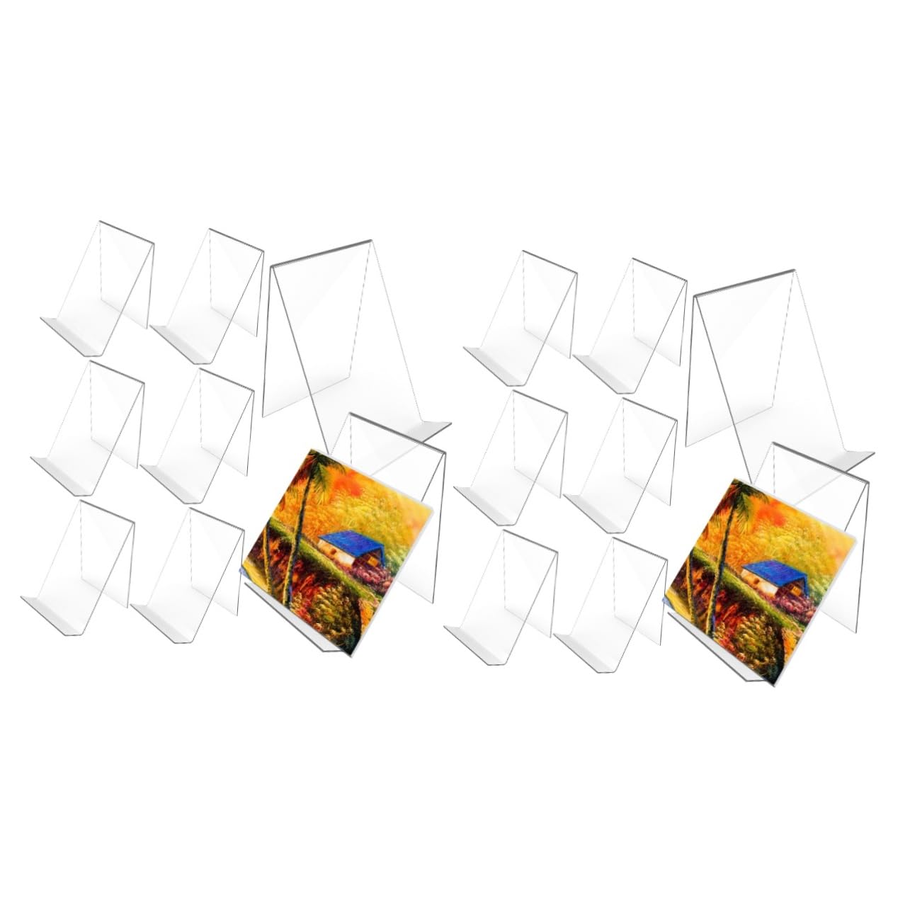 Operitacx 2 Sätze Acryl Buchständer Teilig Transparentes Design Für Bücher Flyer Und Broschüren Stabiler Tischaufsteller Für Im Büro Und Zuhause 8 Stücke * 2