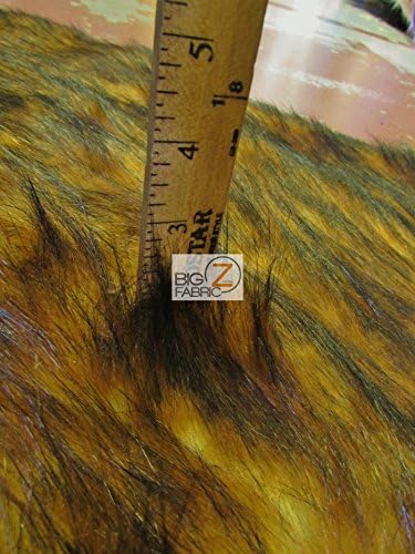 Animal Faux Fur Fabric Sold by The Yard Long/Short Pile Costume Coats Scarfs Assorted (Fire Wolf)