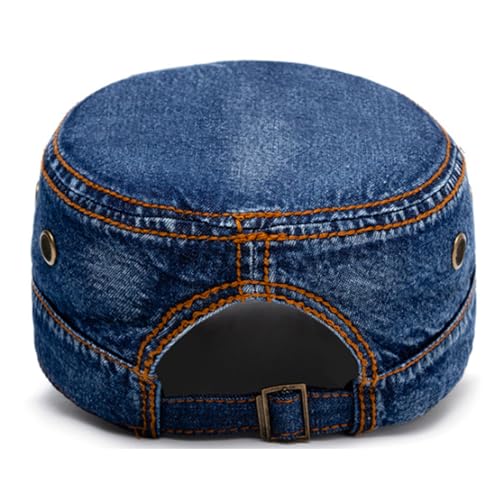 Image of 2 Pack Men's Cotton Military Caps Cadet Army Caps Vintage Flat Top Cap