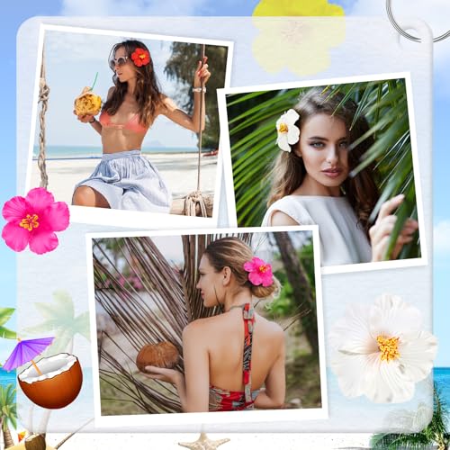 10 pinzas de pelo con flores hawaianas plumeria miniatura 4