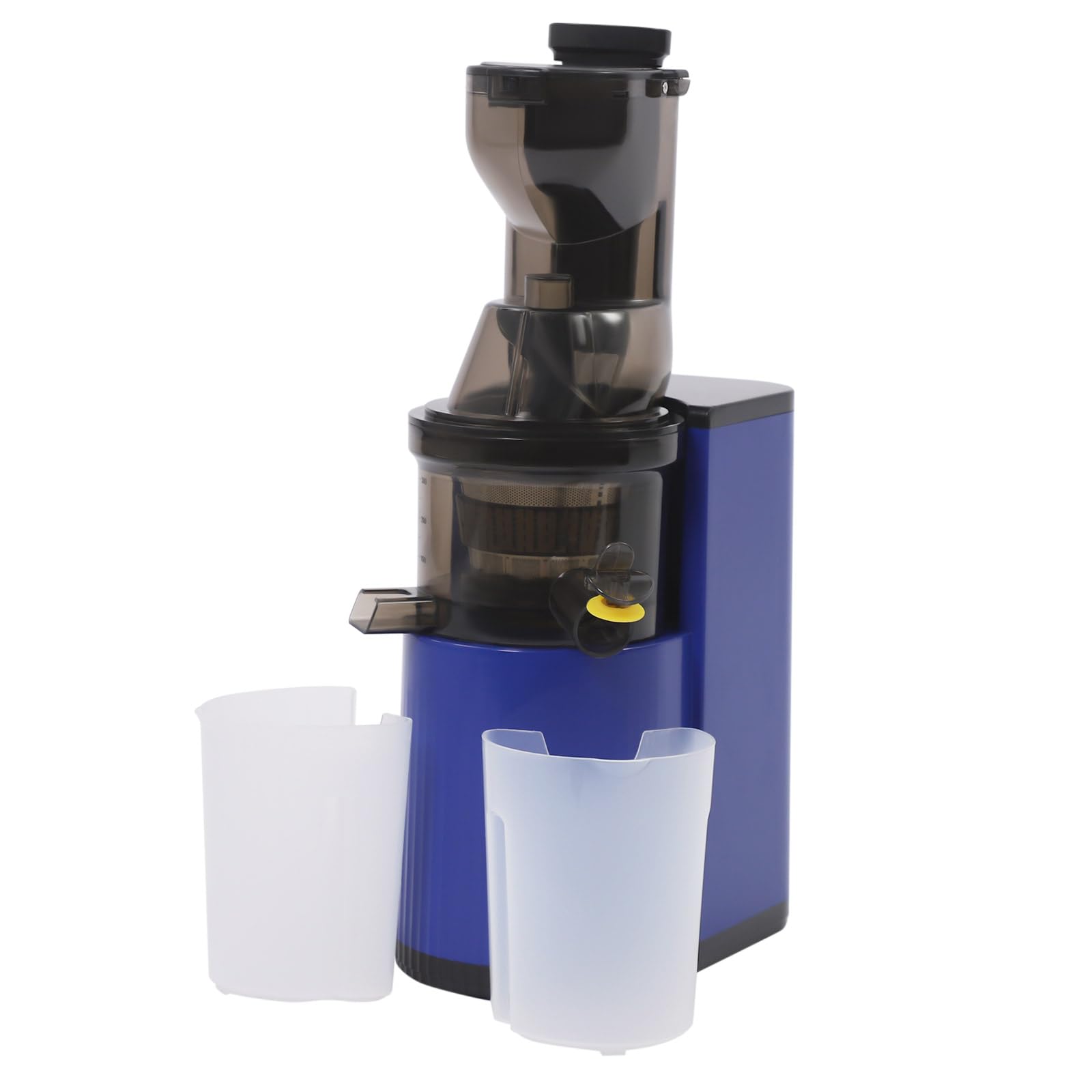 Spremiagrumi – Slow Juicer con vano di riempimento da 80 mm, contenitore da 500 ml, senza BPA, silenzioso con 2 bicchieri, spremiagrumi elettrico a freddo per famiglie, attenti alla salute, facile da