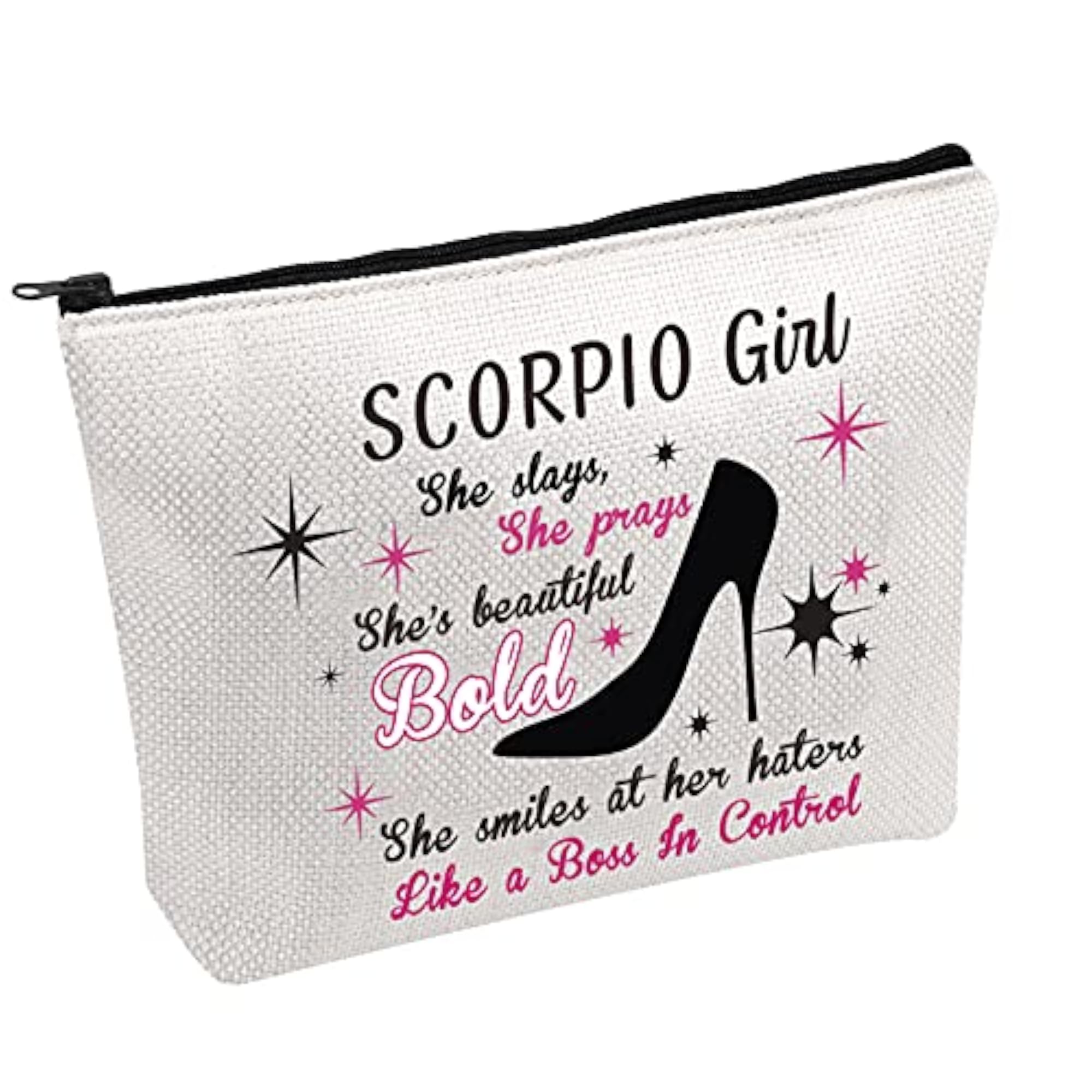 Zodiac Cosmetic Makeup Canvas Bag, Astrology Gift