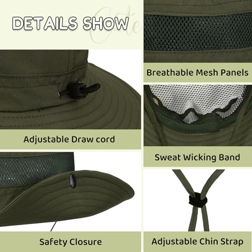 American Trends Boys Sun Hat: UPF 50+ Wide Brim Adjustable Outdoor Packable Summer Hat for Kids 5-13 Years4