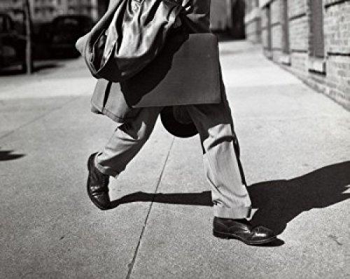 Posterazzi Legs of a businessman walking with a briefcase Poster Print, (24 x 36)