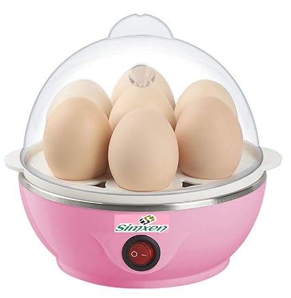 Axiesh Egg Boiler Electric Automatic Off 7 Egg Poacher for Steaming, Cooking Also Boiling and Frying, Multi Colour, M