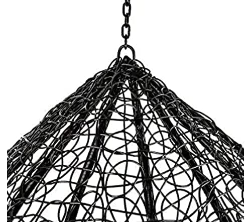 Image of Single Seater Swing Chair with Stand for Home & Cushion & Hook Outdoor Indoor | Balcony |Garden |Living Room |Garden | Patio | Home Improvement|(Swing Black with Cushion Grey)
