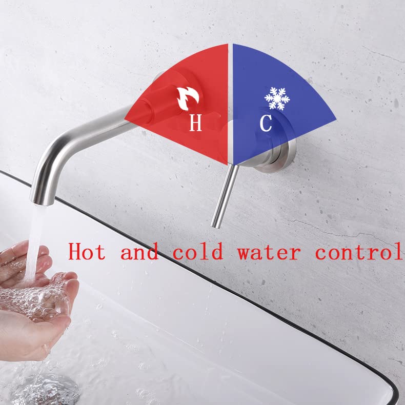 Grifo de pared para lavabo que elimina salpicaduras y optimiza baños pequeños 3