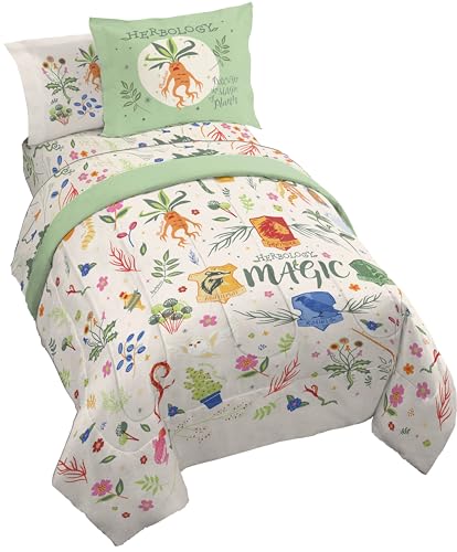 Jay Franco Harry Potter Full Size Comforter Set - 7 Piece Bedding Includes Sheet Set & Pillow Covers - Super Soft Hogwarts Herbology Bedding