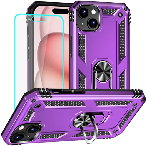 Coque iPhone 15 avec protège-écran pour éviter les rayures et les bris